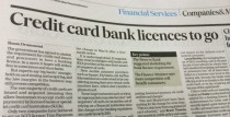 Credit card bank licences to go